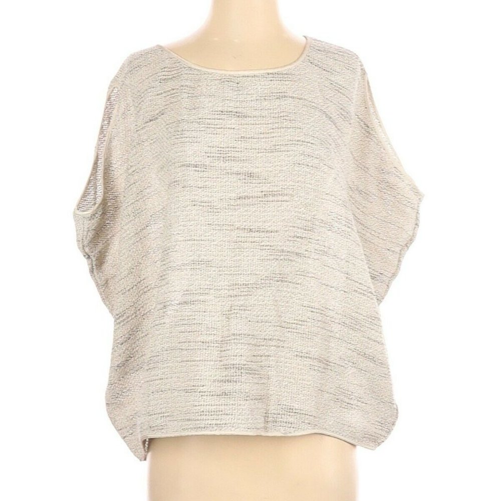 EILEEN FISHER TAN SCOOP NECK OVERSIZED TOP - Picture 4 of 4